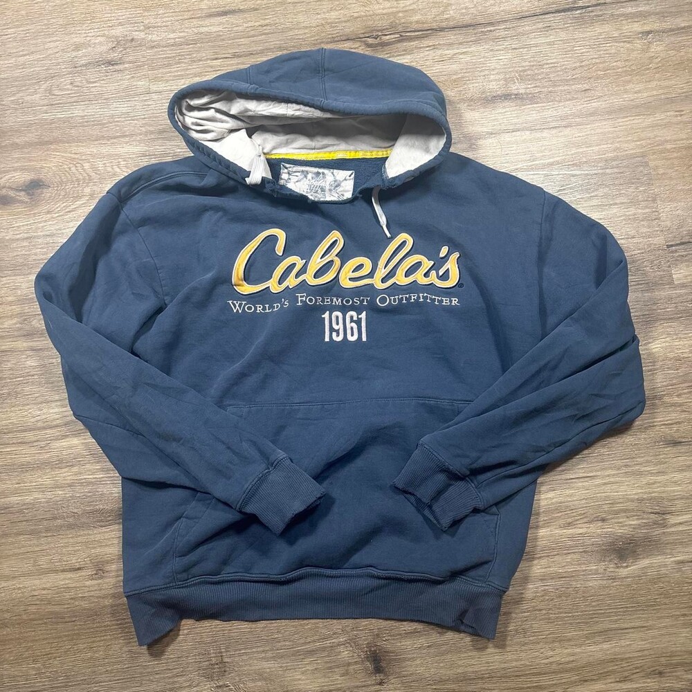 Cabela's Men's Navy and Blue Hoodie‎